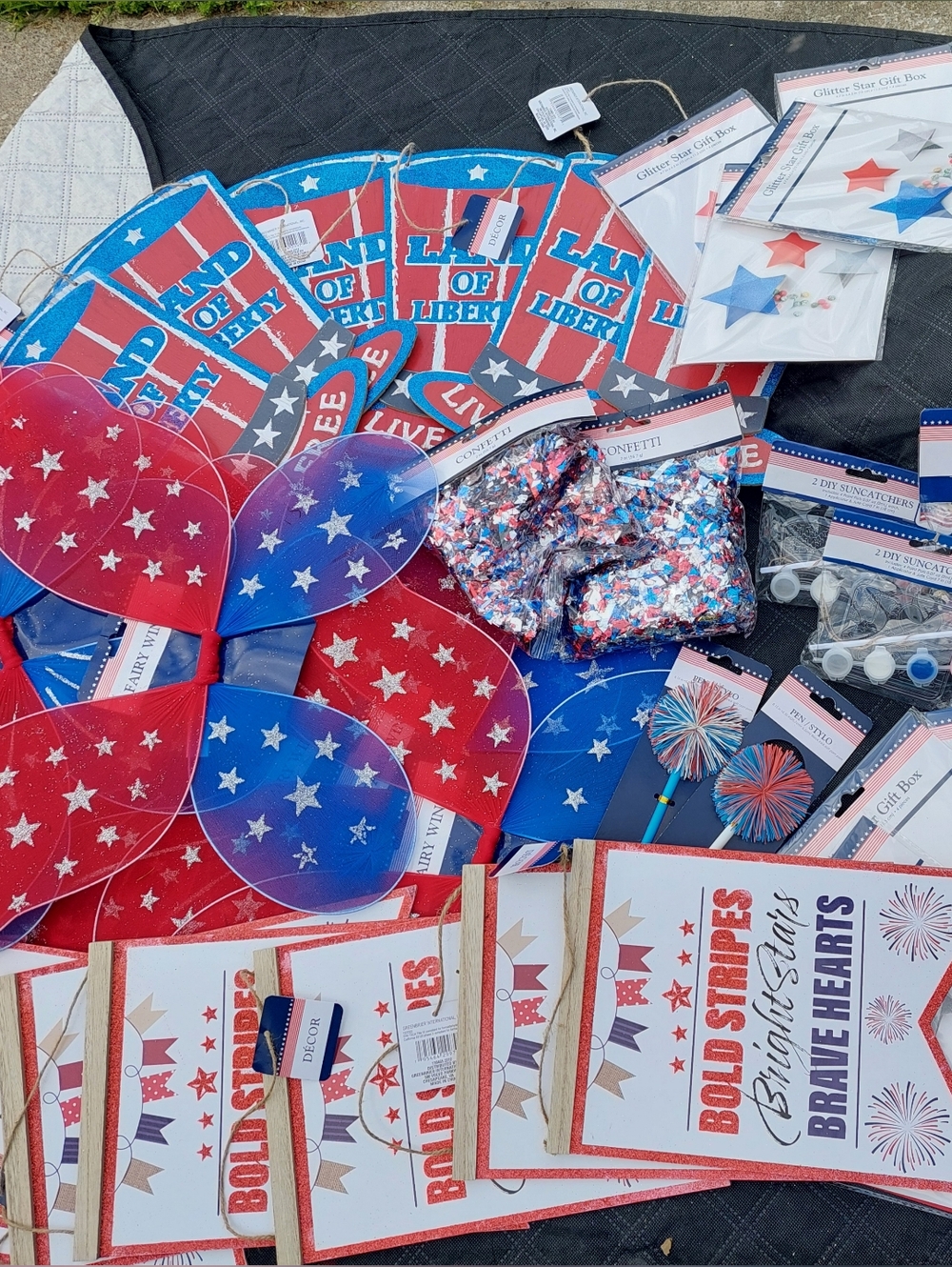 45 Pcs New 4th Of JULY DEcorations Independence DAY UsA Signs Fairy Wings Gifts